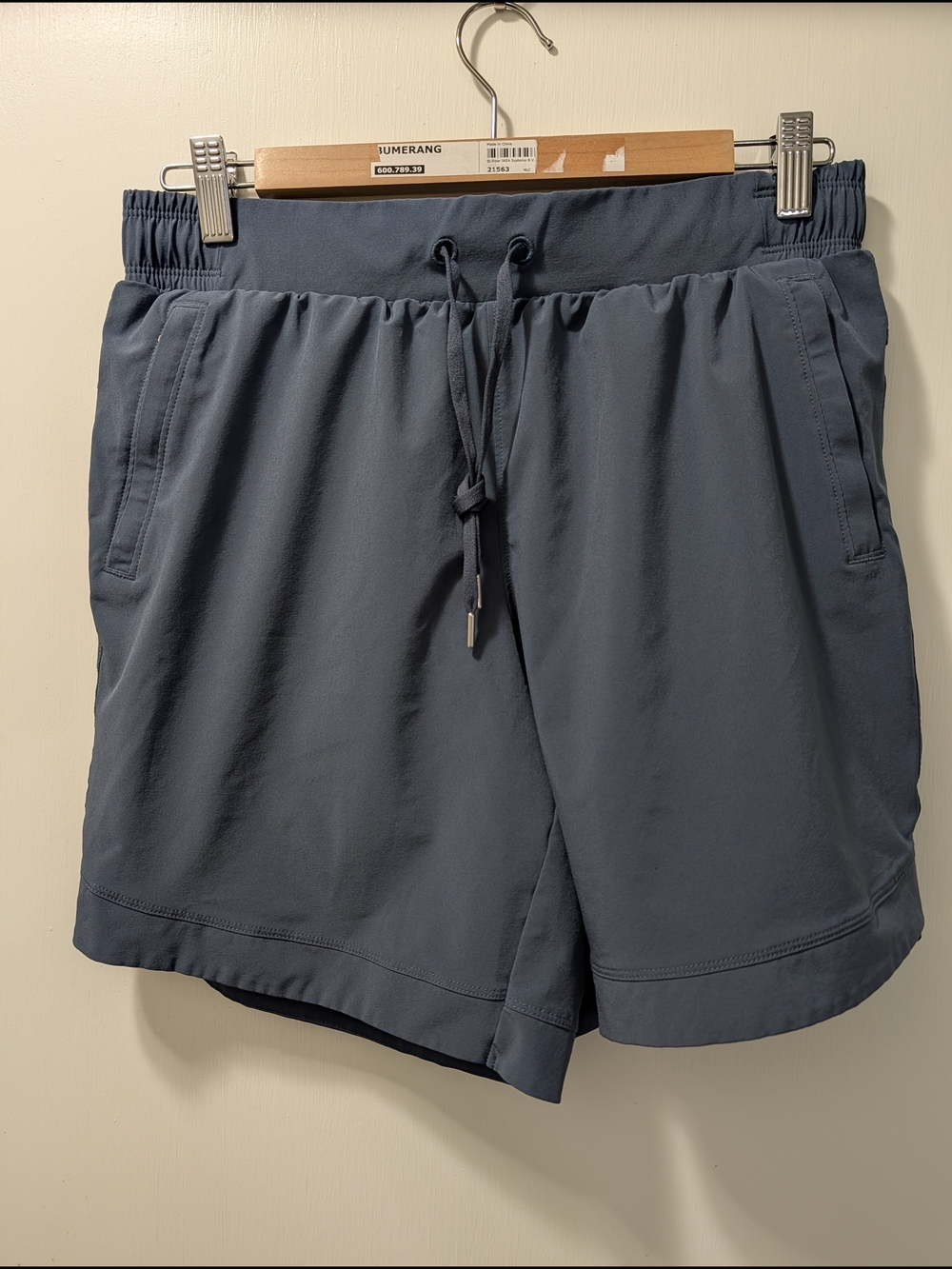 CALIA Journey Shorts Womens Small Dusty Blue 8"L Mid-Rise Athletic Zip Pockets
